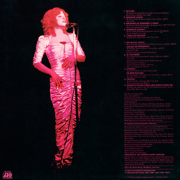 Bette Midler : Bette Midler (LP, Album, RP, Son)