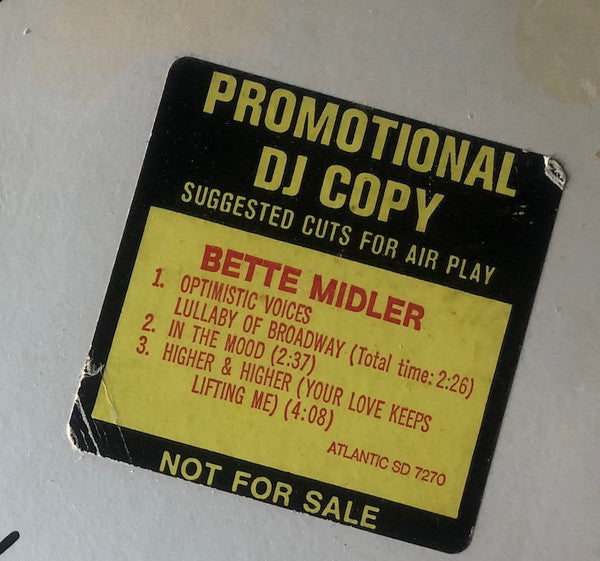 Bette Midler : Bette Midler (LP, Album, RP, Son)