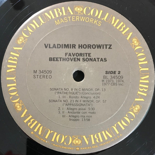 Beethoven* - Vladimir Horowitz : Favorite Beethoven Sonatas (LP, Album, Comp)