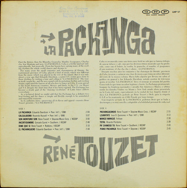 René Touzet : La Pachanga (LP, Mono)