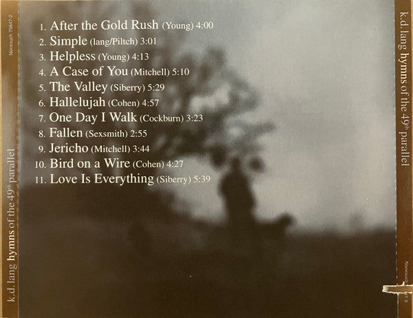 k.d. lang : Hymns Of The 49th Parallel (CD, Album, Com)