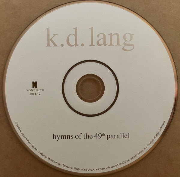 k.d. lang : Hymns Of The 49th Parallel (CD, Album, Com)