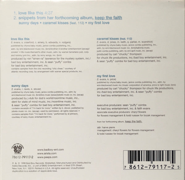 Faith Evans : Love Like This (CD, Single, Car)