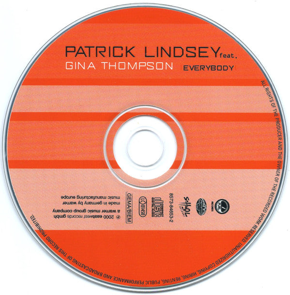 Patrick Lindsey Feat. Gina Thompson : Everybody (CD, Maxi)