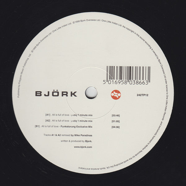 Björk : All Is Full Of Love (12", Single)