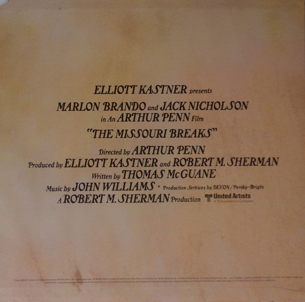 John Williams (4) : The Missouri Breaks (Original Motion Picture Score) (LP, Album)