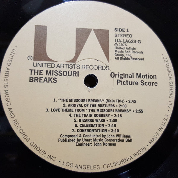 John Williams (4) : The Missouri Breaks (Original Motion Picture Score) (LP, Album)