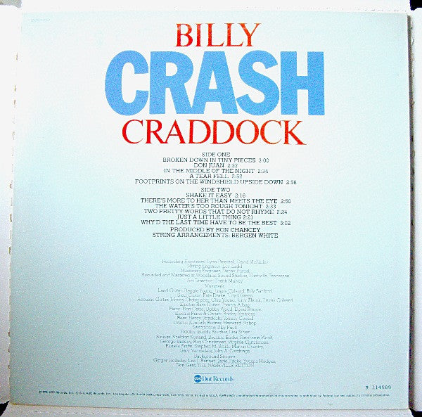 Billy Crash Craddock* : Crash (LP, Album)