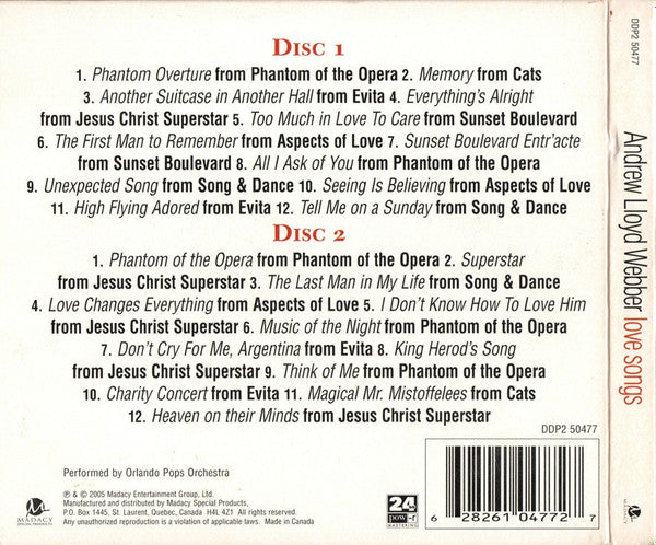 Orlando Pops Orchestra : Andrew Lloyd Weber: Love Songs (2xCD)