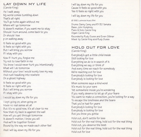 Carole King : Colour Of Your Dreams (CD, Album)