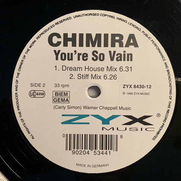 Shima* : You're So Vain (12", Maxi)