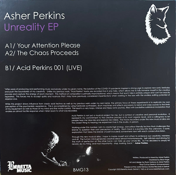 Asher Perkins : Unreality EP (12", EP)