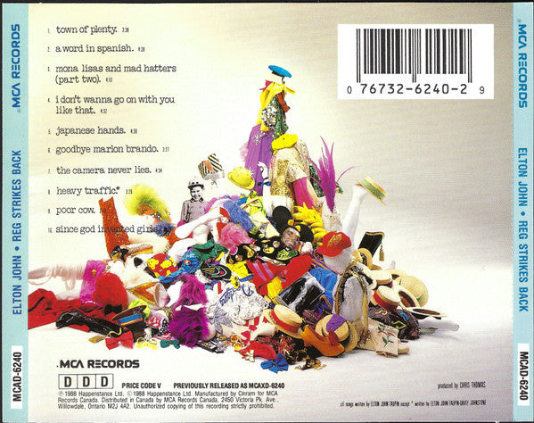 Elton John : Reg Strikes Back (CD, Album, RE)