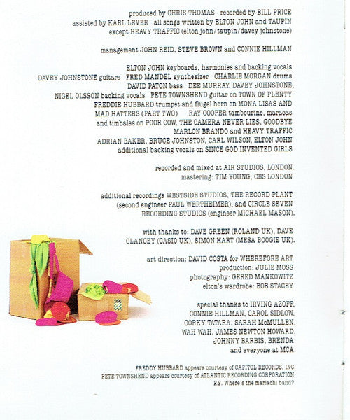 Elton John : Reg Strikes Back (CD, Album, RE)