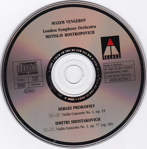 Prokofiev* & Shostakovich*, Vengerov*, London Symphony Orchestra, Rostropovich* : Violin Concertos No.1 (CD, Album, Club, RE)