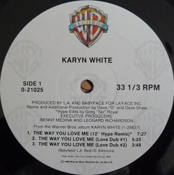 Karyn White : The Way You Love Me (12", Maxi, Pic)