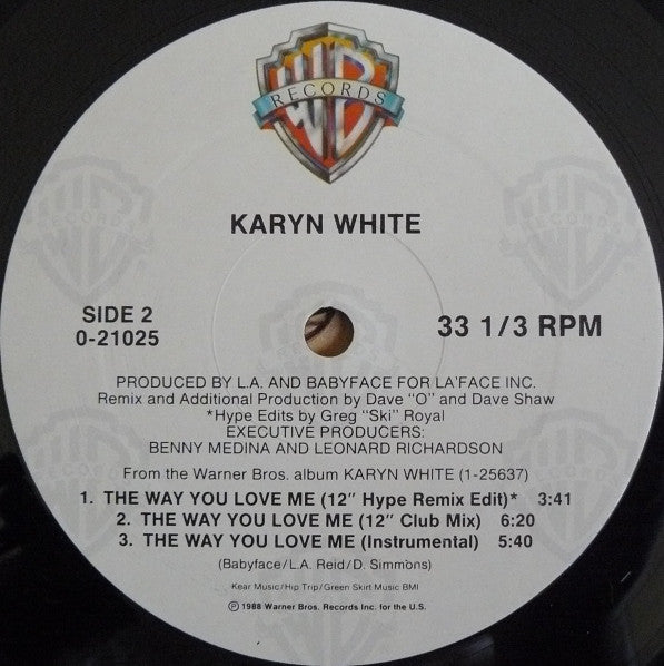 Karyn White : The Way You Love Me (12", Maxi, Pic)