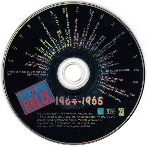 Various : Rock 'N Roll Relix 1964-1965 (CD, Comp, Mono)