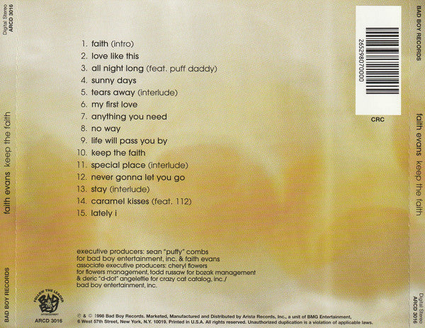 Faith Evans : Keep The Faith (CD, Album, Club, RE, Com)