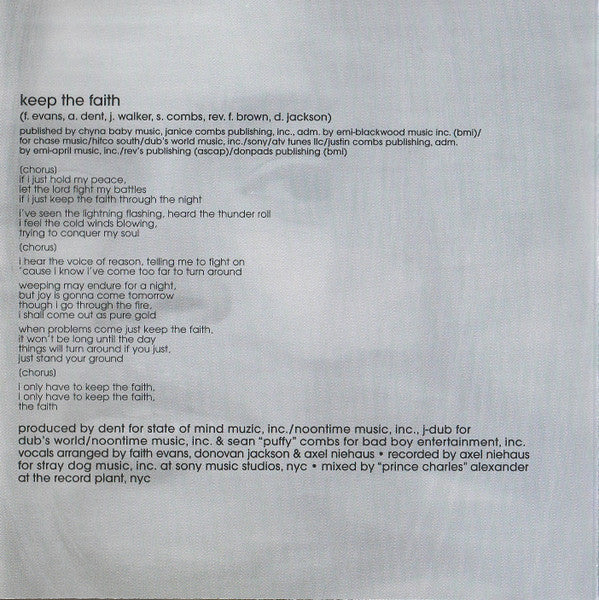 Faith Evans : Keep The Faith (CD, Album, Club, RE, Com)