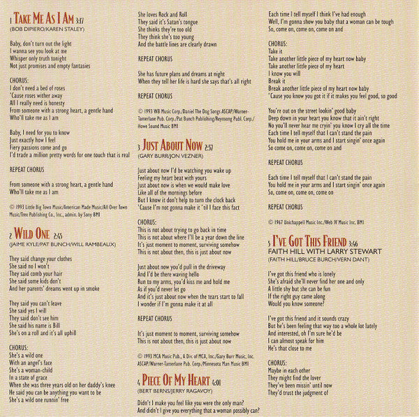 Faith Hill : Take Me As I Am (CD, Album, Cin)