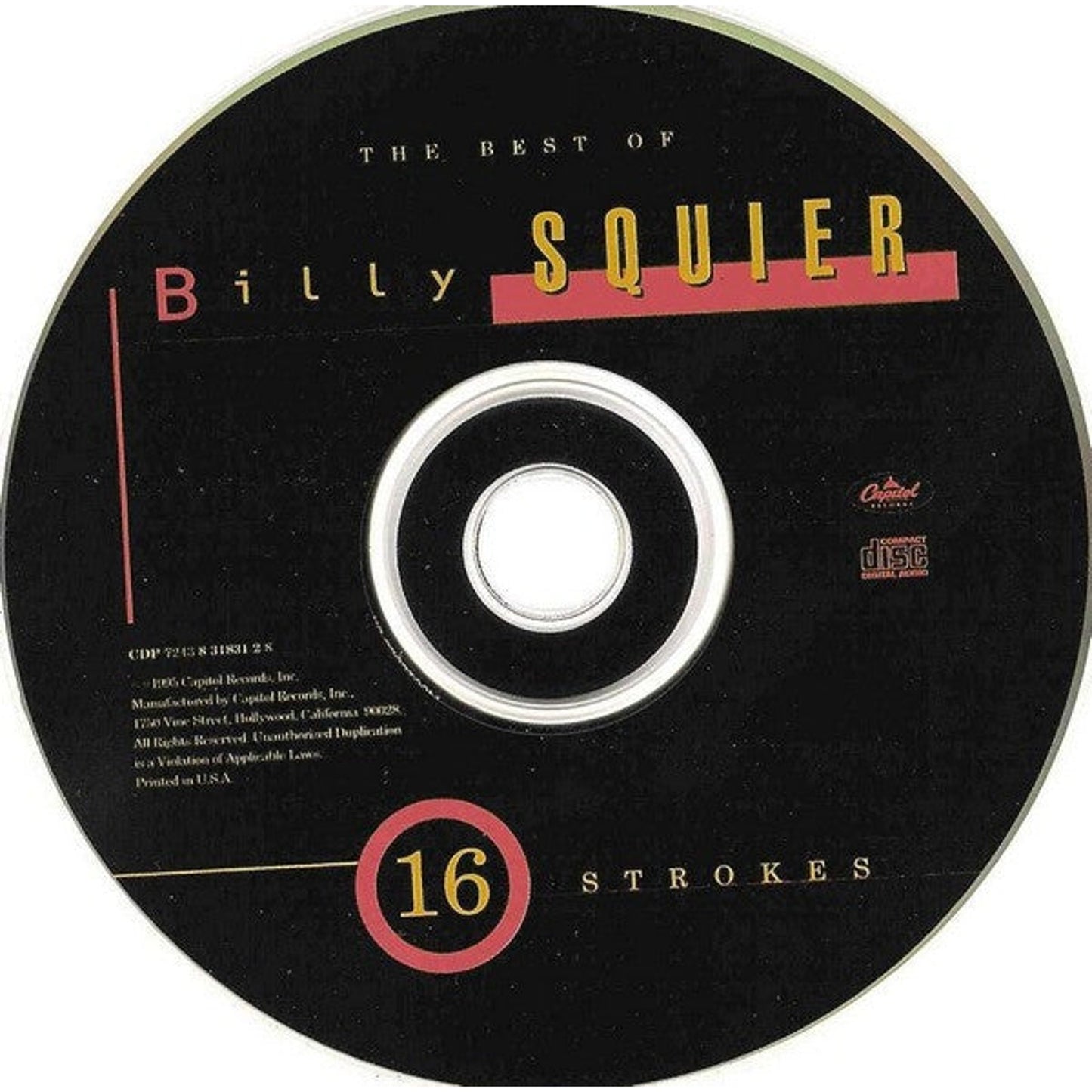 Billy Squier - 16 Strokes: The Best Of Billy Squier (CD, Comp, Club, RM, Son)