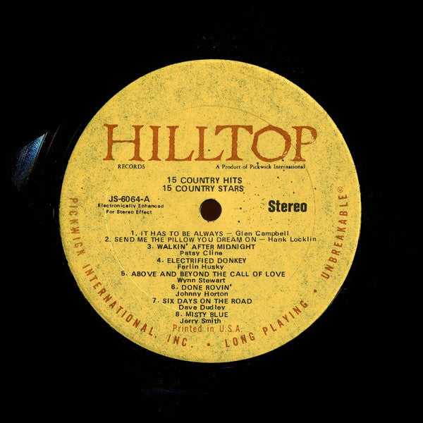 Various : 15 Country Hits & 15 Country Stars (LP, Comp)