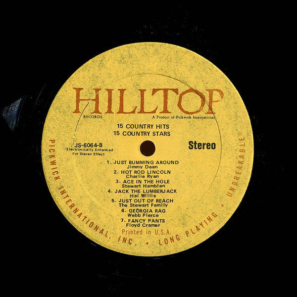 Various : 15 Country Hits & 15 Country Stars (LP, Comp)