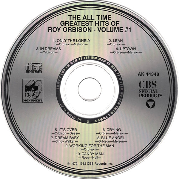 Roy Orbison : The All-Time Greatest Hits Of Roy Orbison (Volume One) (CD, Comp, RE)