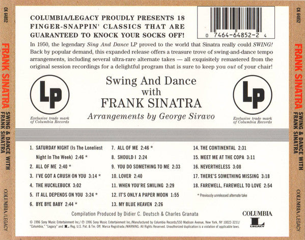 Frank Sinatra : Swing And Dance With Frank Sinatra (CD, Comp, RM)