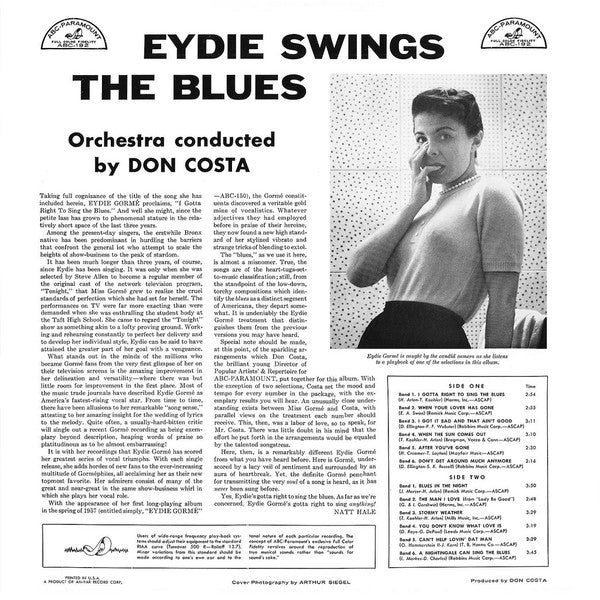 Eydie Gorme* : Eydie Swings The Blues (LP, Album)