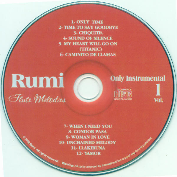 Rumi (8) : Flute Melodies Vol. 1 (CD, Album)