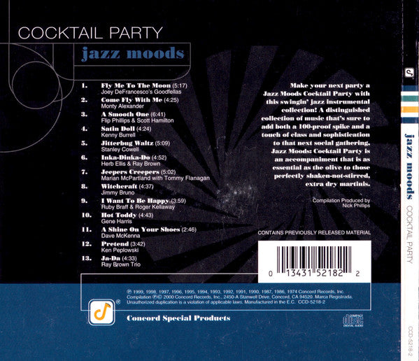 Various : Jazz Moods: Cocktail Party (CD, Comp, RE)