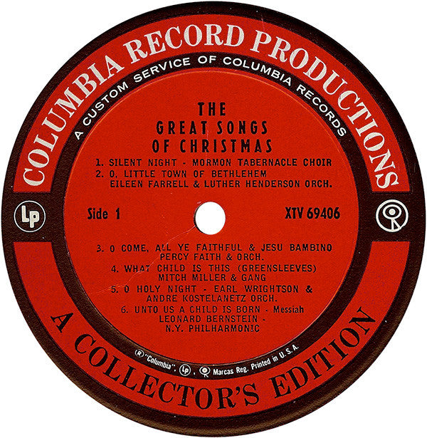 Various : The Great Songs Of Christmas (By Ten Great Artists Of Our Time) (LP, Album, Comp, Ltd)