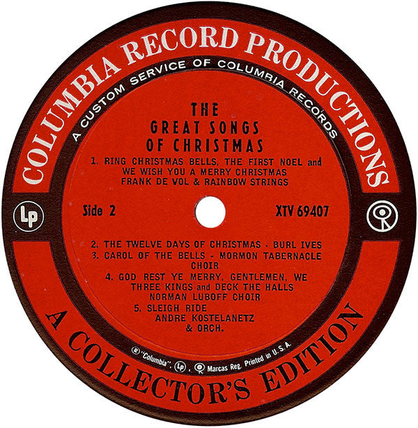 Various : The Great Songs Of Christmas (By Ten Great Artists Of Our Time) (LP, Album, Comp, Ltd)