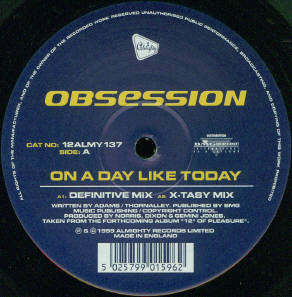 Obsession : On A Day Like Today (12")