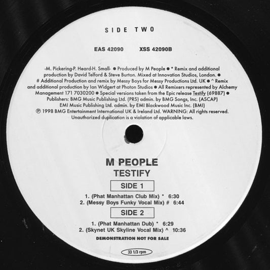 M People : Testify (12", Promo)
