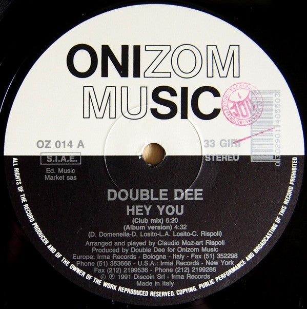 Double Dee : Hey You (12")