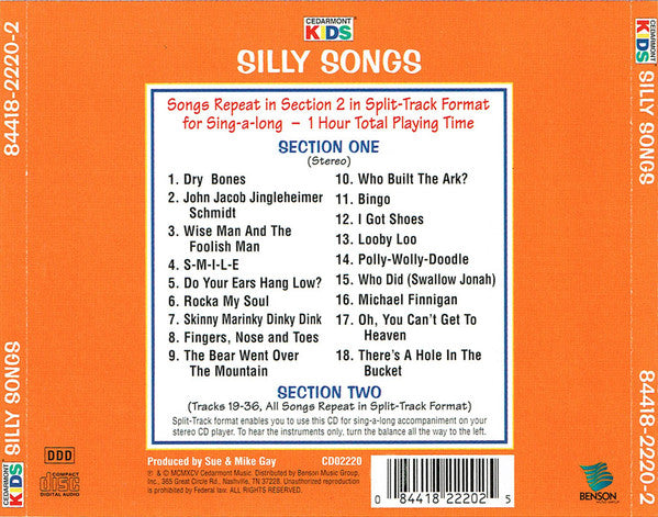 Cedarmont Kids : Silly Songs (CD, Album)