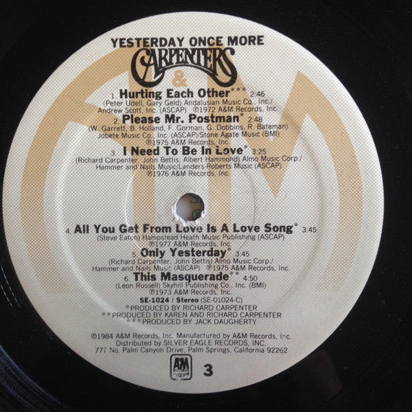 Carpenters : Yesterday Once More (2xLP, Comp, Mon)