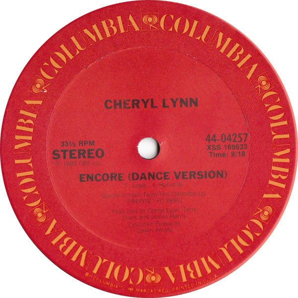 Cheryl Lynn : Encore / Free (12")