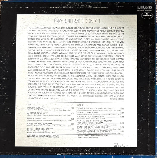 Jerry Butler : Ice On Ice (LP, Album, Ind)