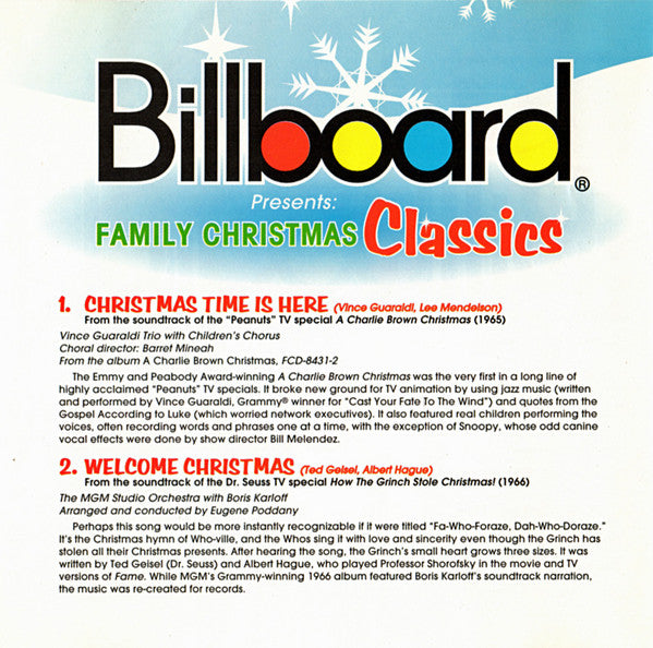 Buy Various : Billboard Presents Family Christmas Classics (CD