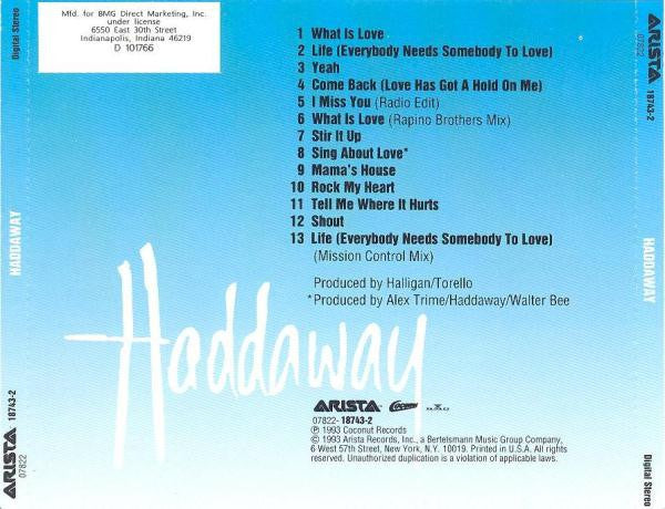 Haddaway : Haddaway (CD, Album, Club, BMG)