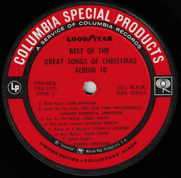 Various : Best Of The Great Songs Of Christmas By Great Artists Of Our Time  (LP, Album, Comp, Ltd, Pit)