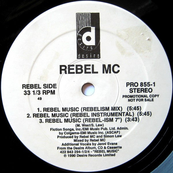Rebel MC : Rebel Music (12", Promo)
