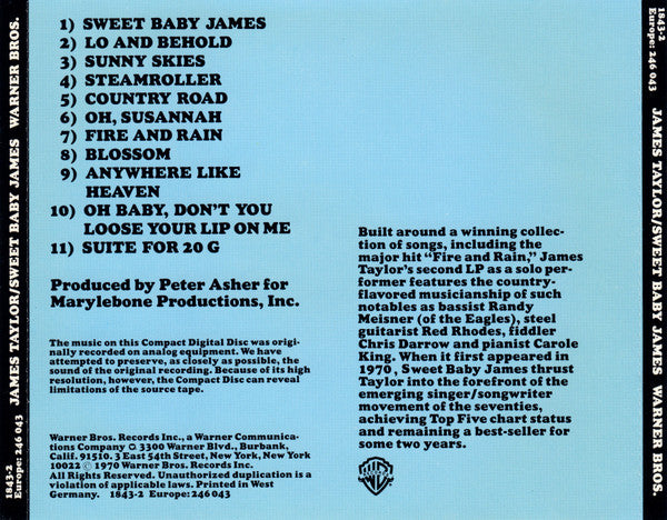 James Taylor (2) : Sweet Baby James (CD, Album, RE)