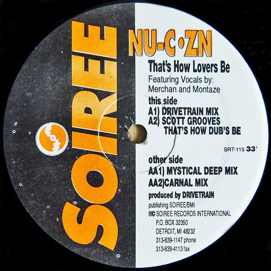Nu-C·Zn* : That's How Lovers Be (12")