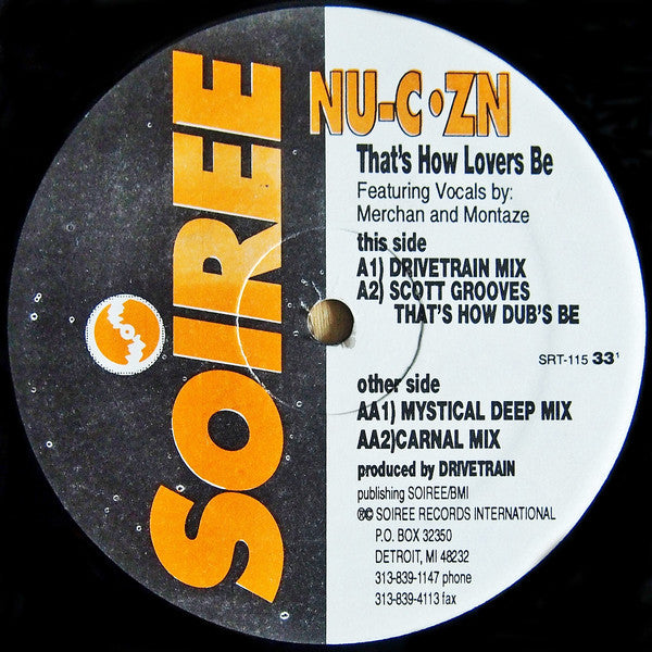 Nu-C·Zn* : That's How Lovers Be (12")