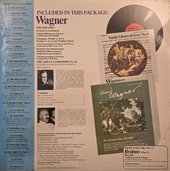 Wagner* : Overture To Tannhäuser; Lohengrin, Prelude To Act 1, Prelude To Act 3 And Wedding Chorus; Prelude To Die Meistersinger; Siegfried's Rhine Journey, Siegfried's Funeral March (LP, Album, Ind)